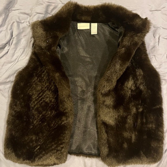Dark Brown Faux Vest - Picture 1 of 4
